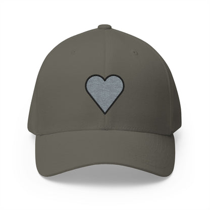 Grey Heart Emoji Olive Cap – Premium by Capmoji