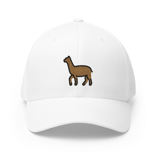Llama Emoji White Cap – Premium by Capmoji