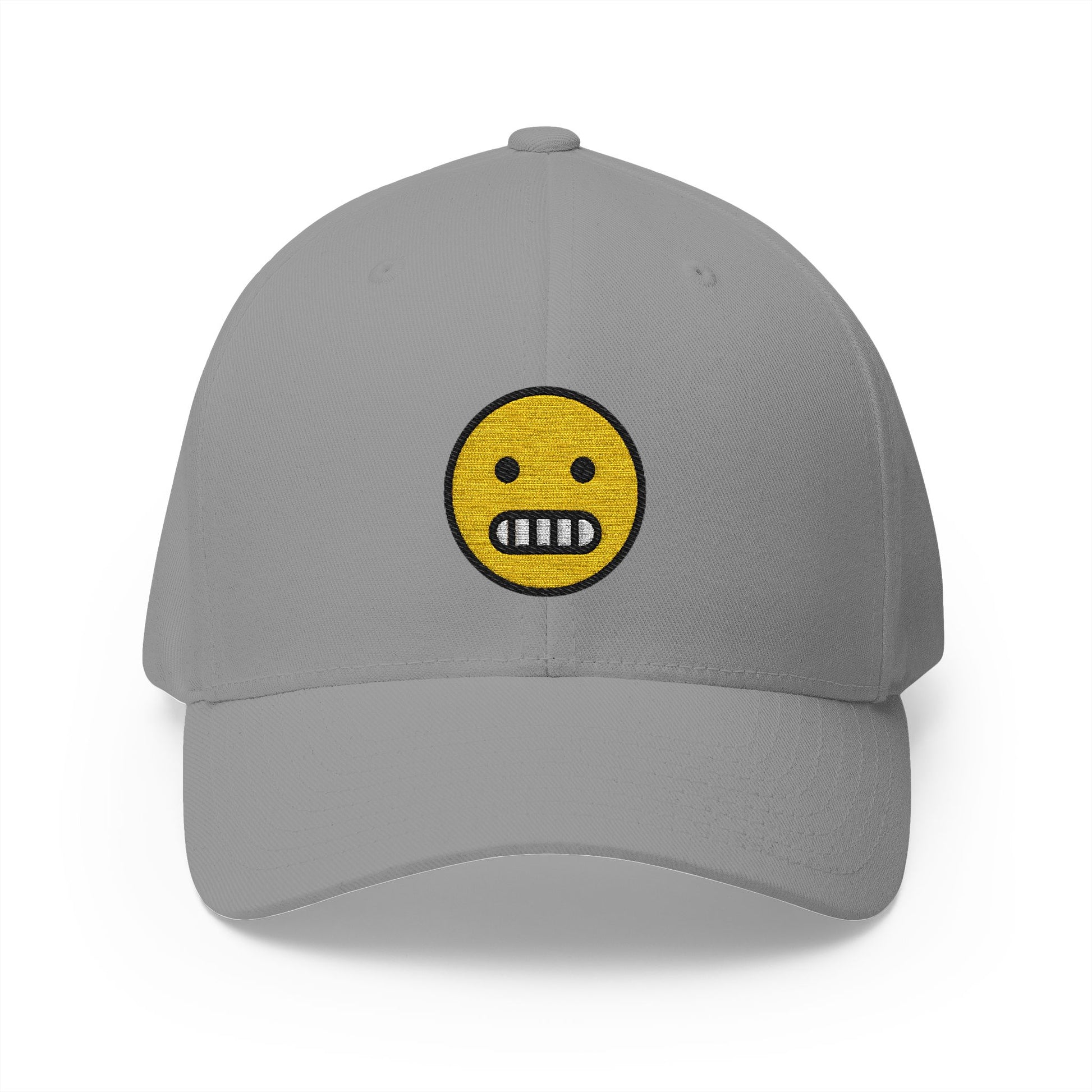 Grimacing Face Emoji Grey Cap – Premium by Capmoji