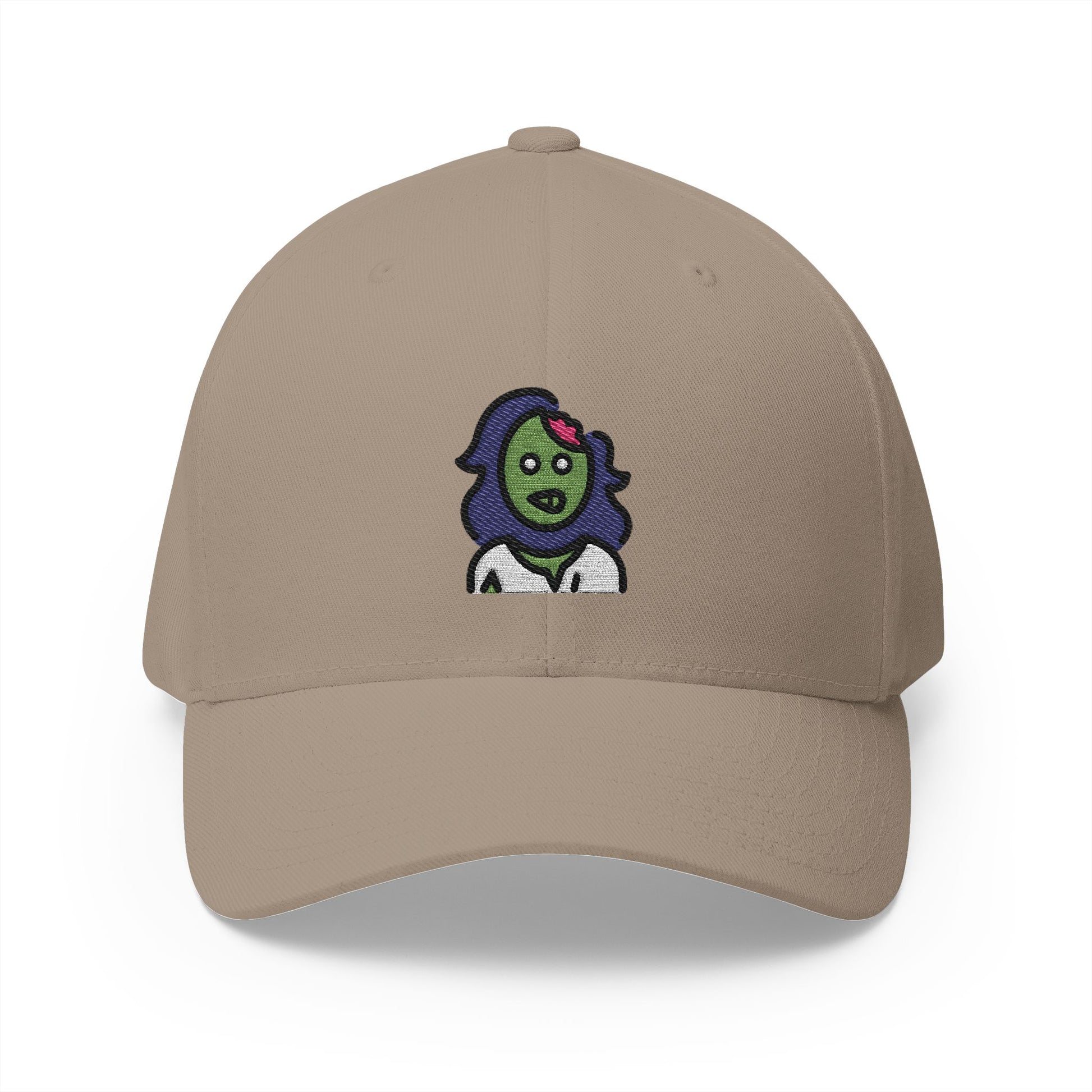Woman Zombie Emoji Khaki Cap – Premium by Capmoji