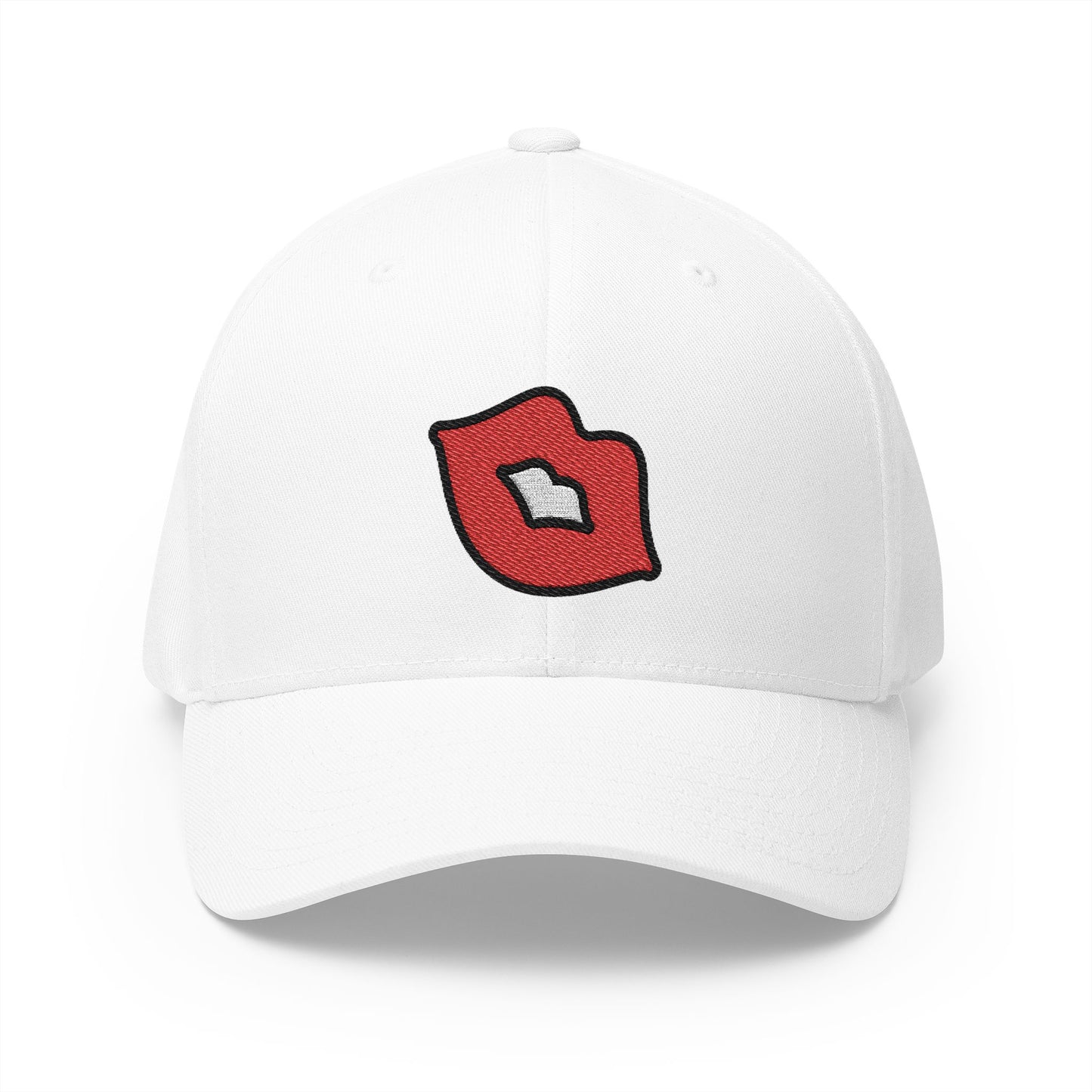 Kiss Mark Emoji White Cap – Premium by Capmoji