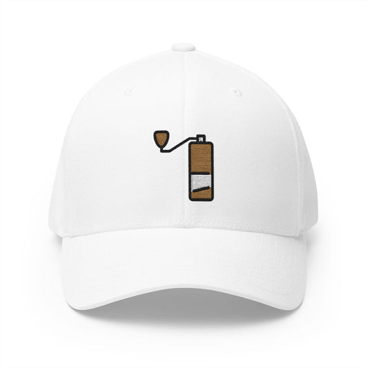 Coffee Grinder Emoji White Cap – Premium by Capmoji