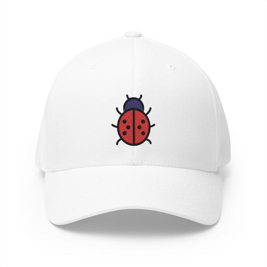Lady Beetle Emoji White Cap – Premium by Capmoji