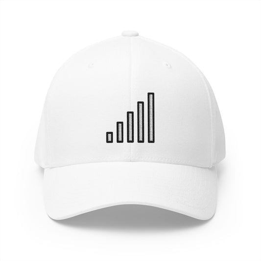Antenna Bars Emoji White Cap – Premium by Capmoji