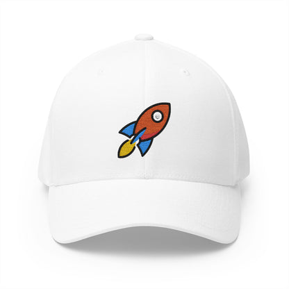 Rocket Emoji White Cap – Premium by Capmoji