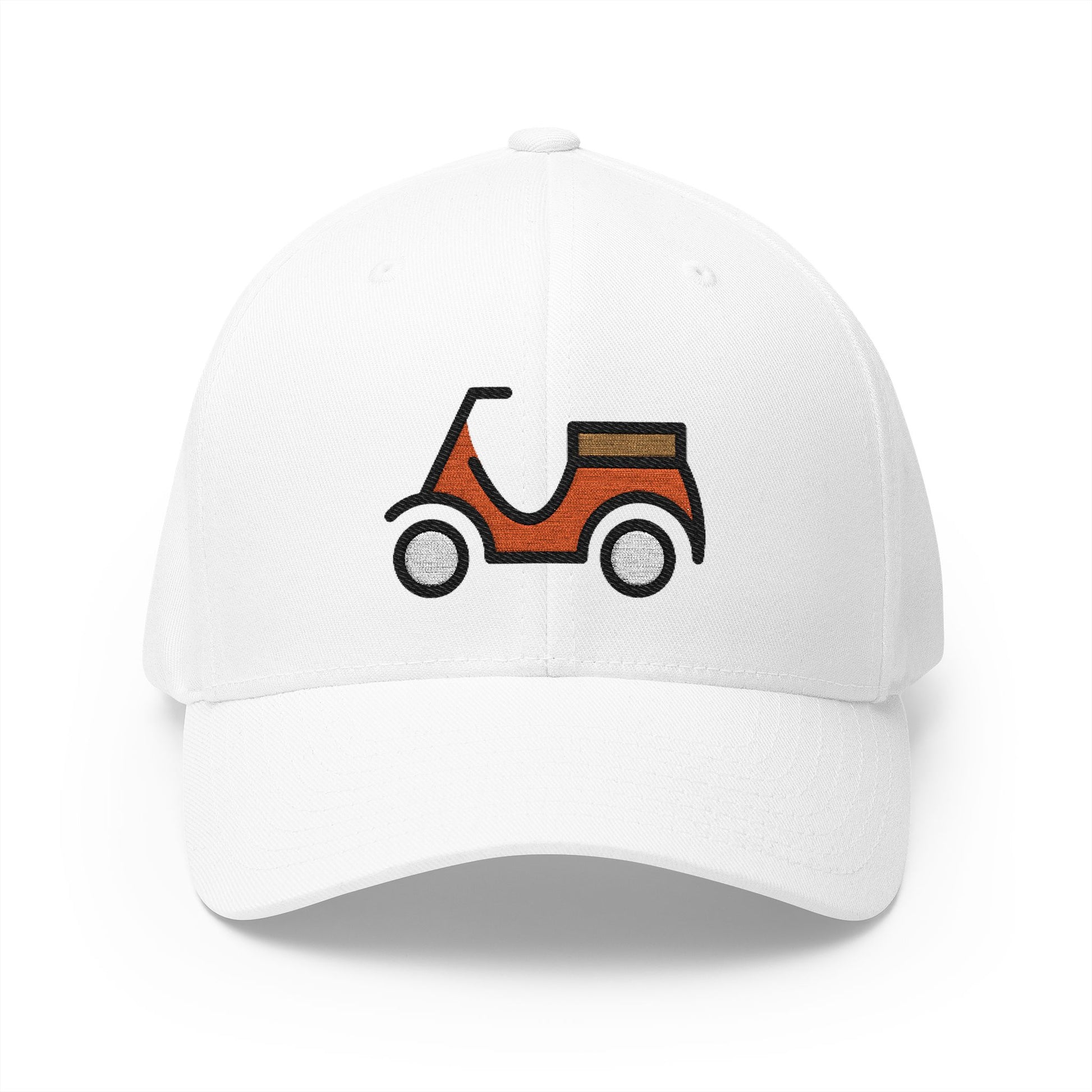 Motor Scooter Emoji White Cap – Premium by Capmoji