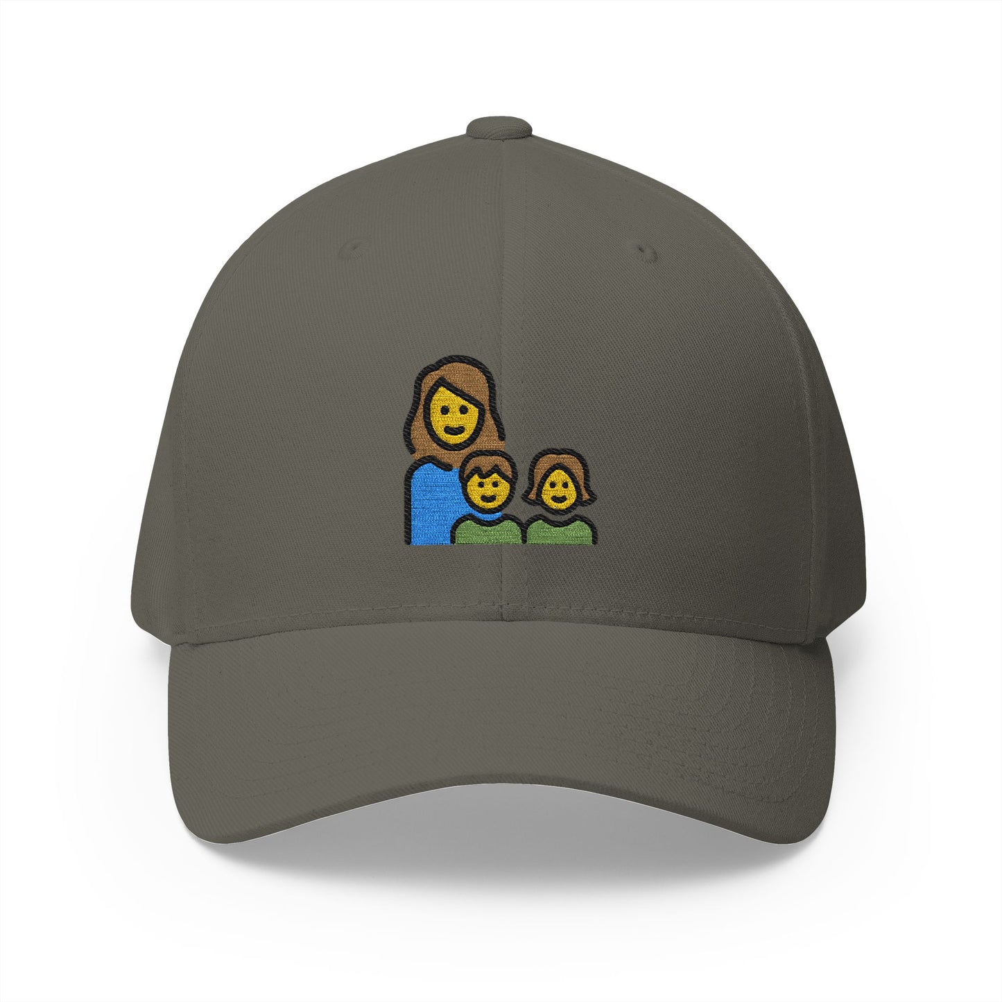 Family: Woman, Girl, Boy Emoji Olive Cap – Premium by Capmoji