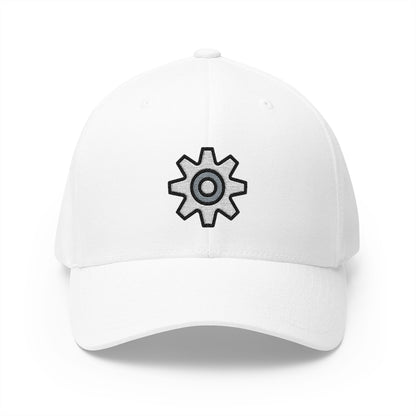 Gear Emoji White Cap – Premium by Capmoji