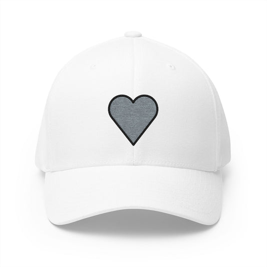 Grey Heart Emoji White Cap – Premium by Capmoji