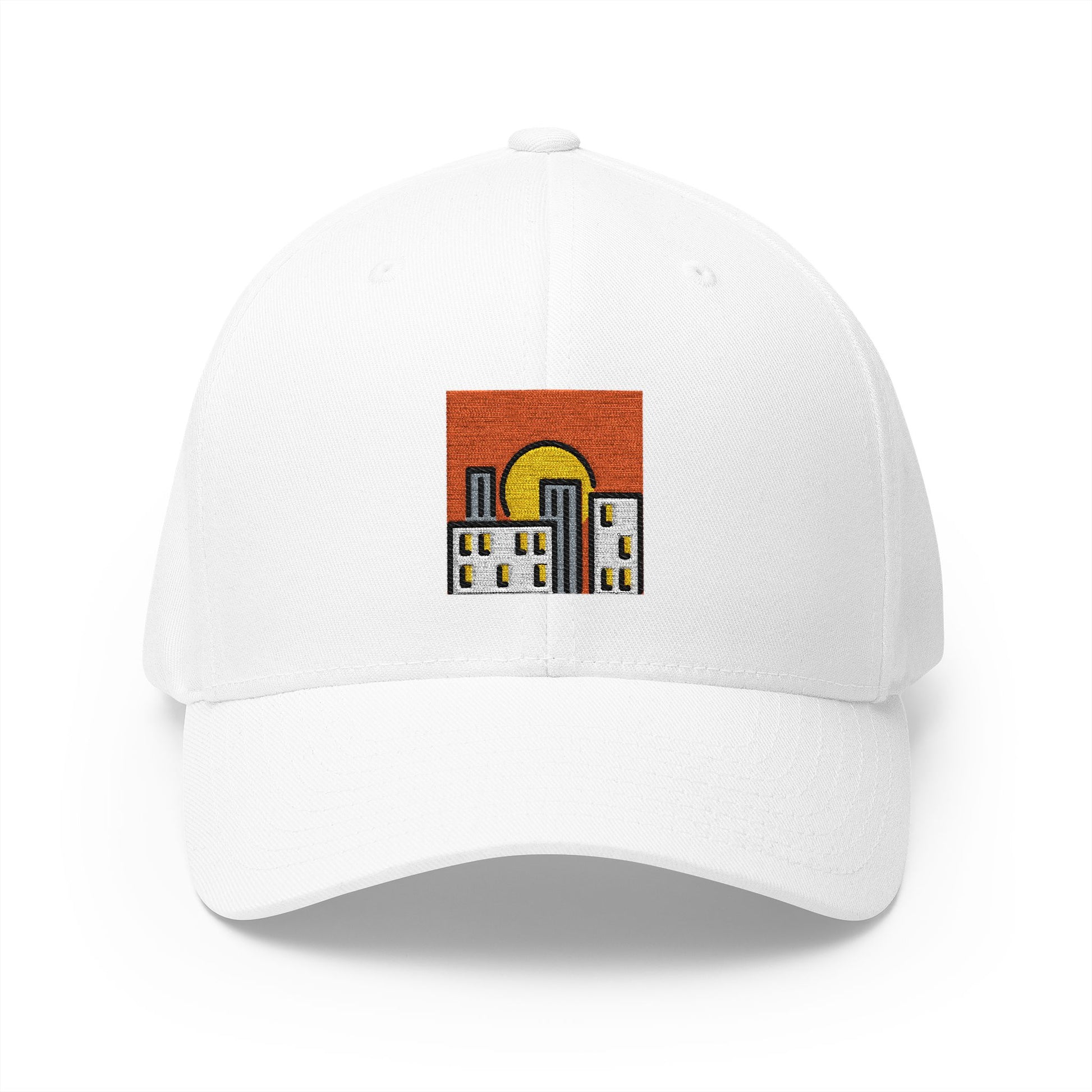 Sunset Emoji White Cap – Premium by Capmoji