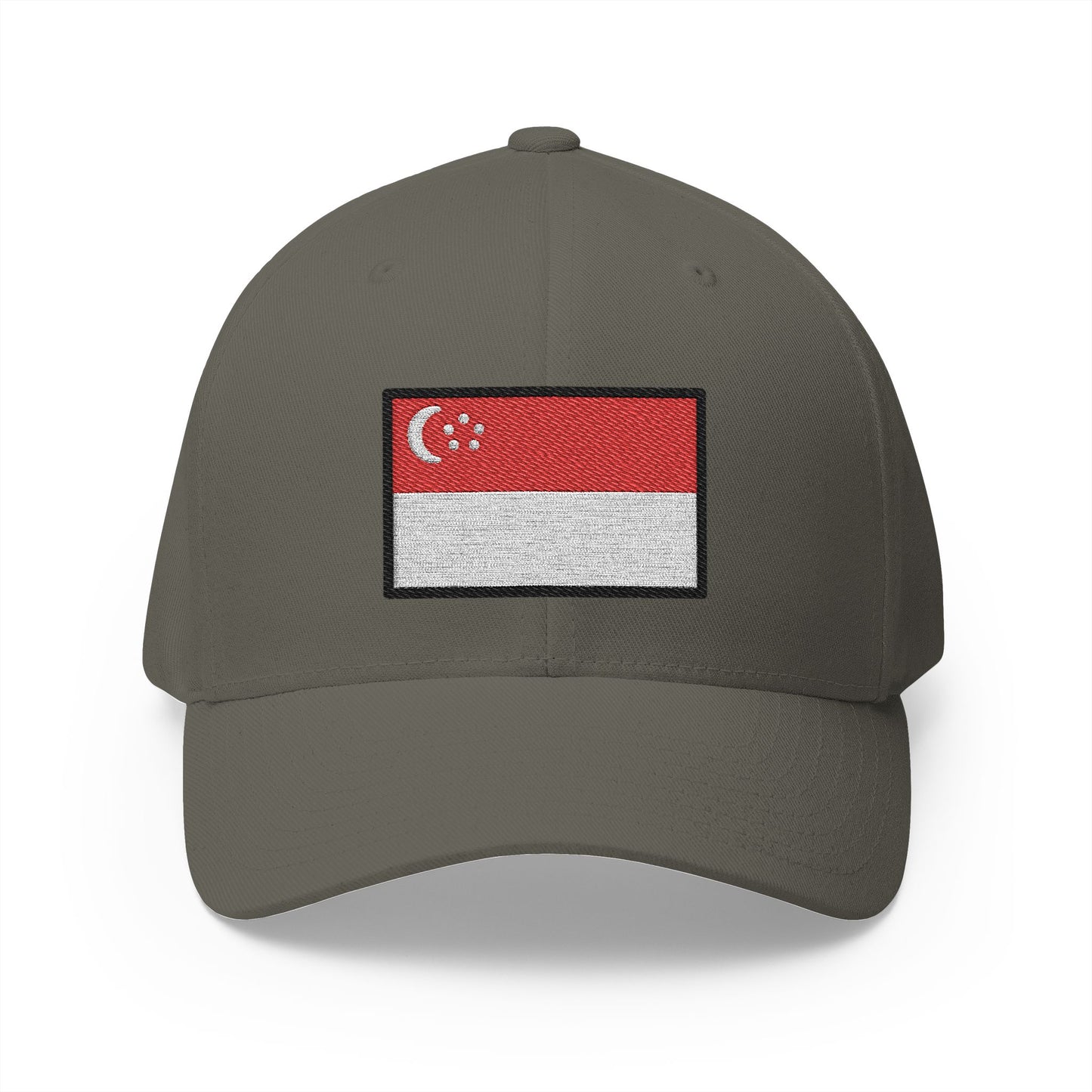 Flag: Singapore Emoji Olive Cap – Premium by Capmoji