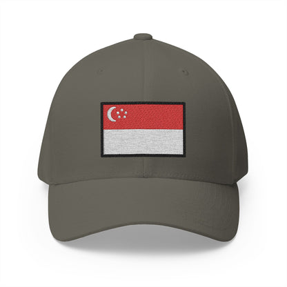 Flag: Singapore Emoji Olive Cap – Premium by Capmoji