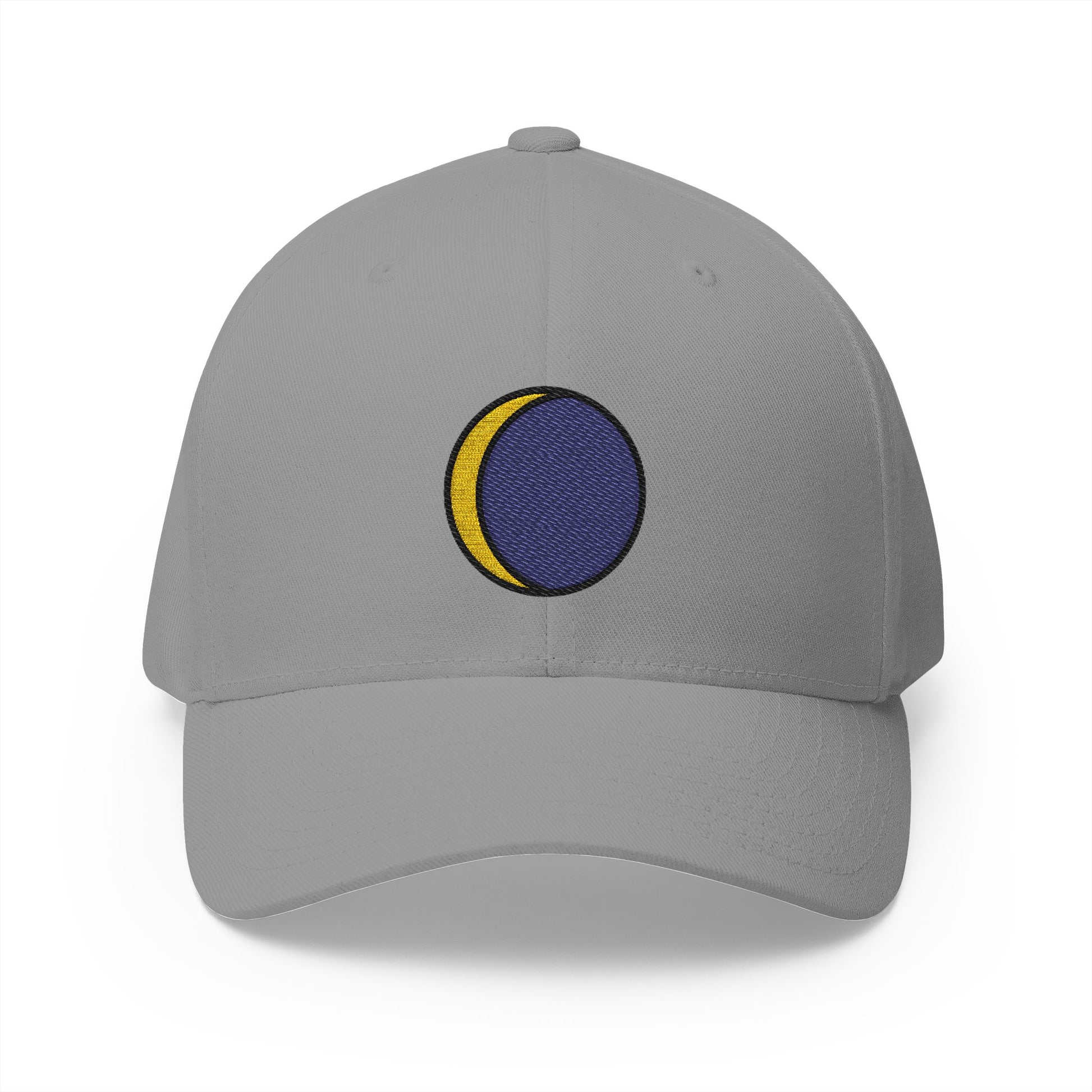 Waning Crescent Moon Emoji Grey Cap – Premium by Capmoji