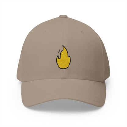 Fire Emoji Khaki Cap – Premium by Capmoji