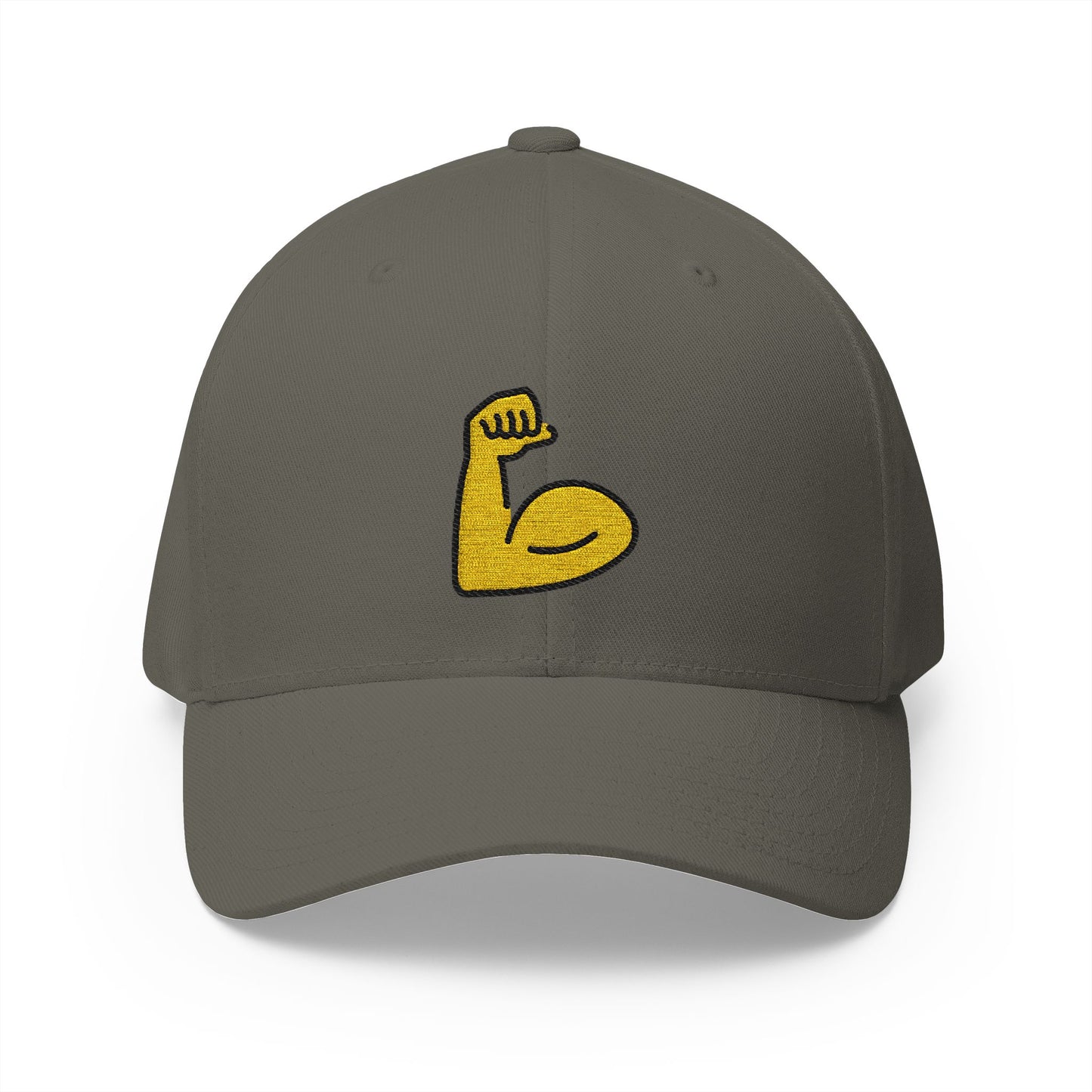 Flexed Biceps Emoji Olive Cap – Premium by Capmoji