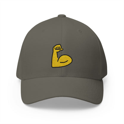 Flexed Biceps Emoji Olive Cap – Premium by Capmoji
