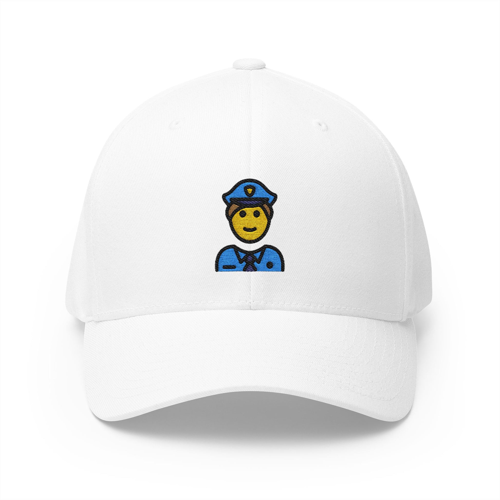 Man Police Officer Emoji White Cap – Premium by Capmoji