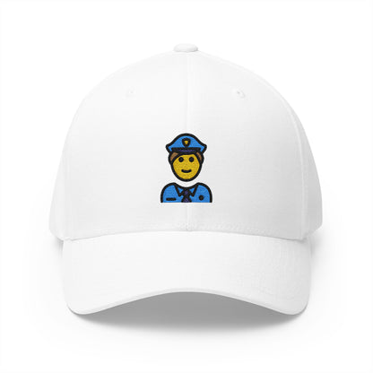 Man Police Officer Emoji White Cap – Premium by Capmoji