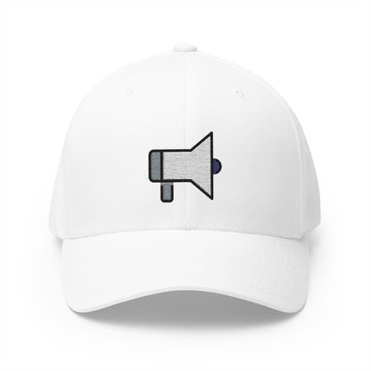 Loudspeaker Emoji White Cap – Premium by Capmoji