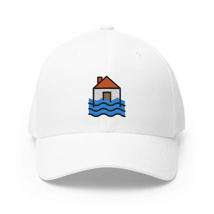 Flood Emoji White Cap – Premium by Capmoji