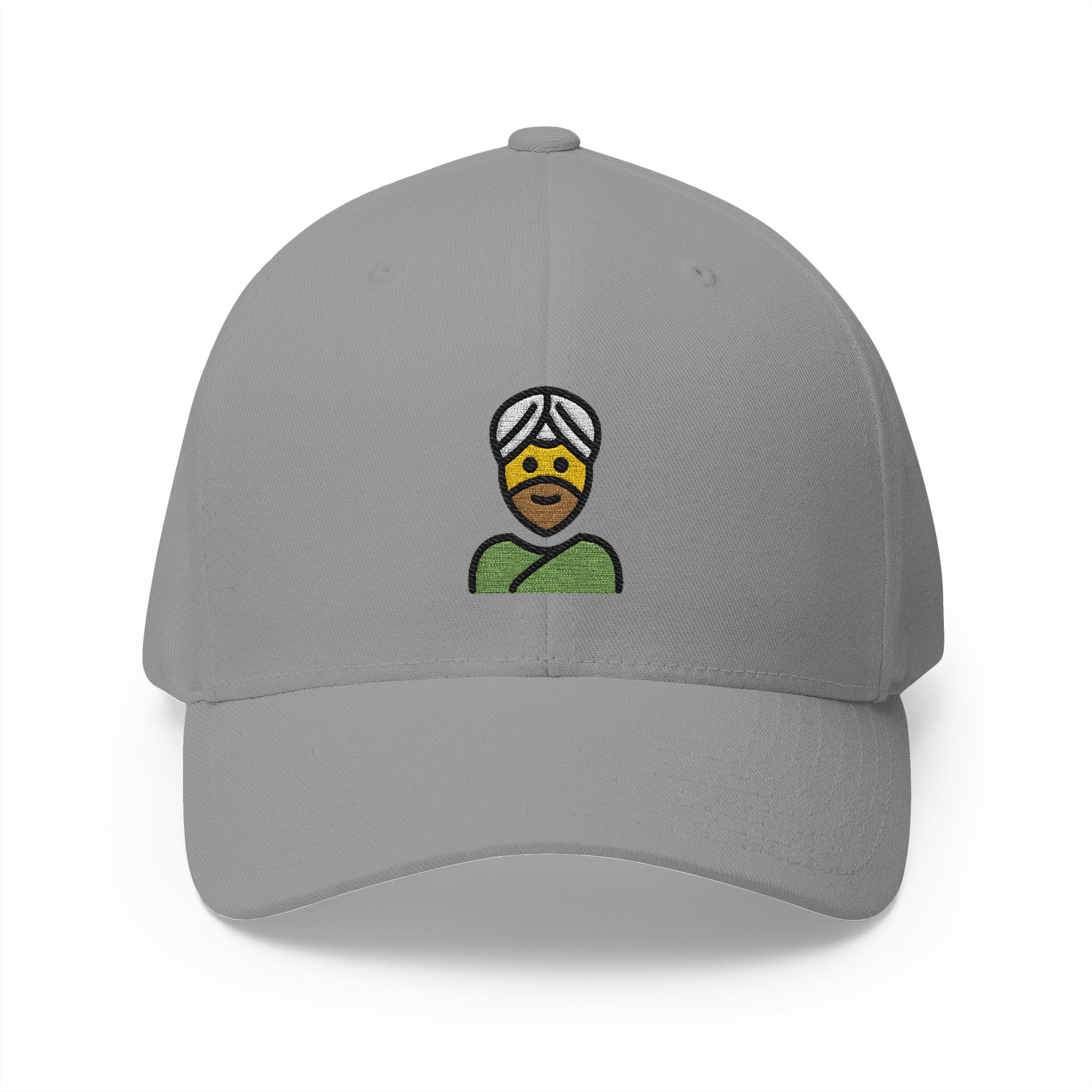 Man Wearing Turban Emoji Grey Cap – Premium by Capmoji