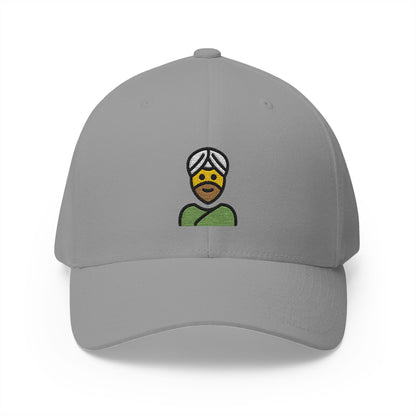 Man Wearing Turban Emoji Grey Cap – Premium by Capmoji
