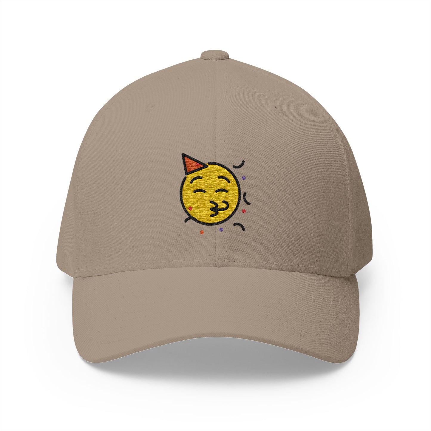 Partying Face Emoji Khaki Cap – Premium by Capmoji