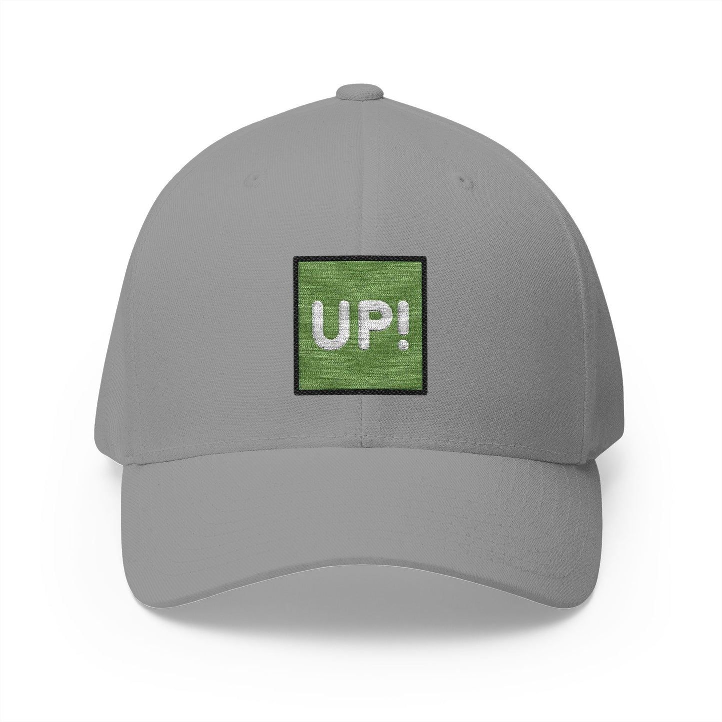 Up! Button Emoji Grey Cap – Premium by Capmoji