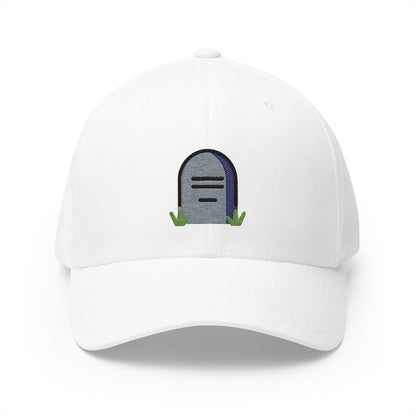 Headstone Emoji White Cap – Premium by Capmoji