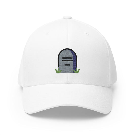 Headstone Emoji White Cap – Premium by Capmoji
