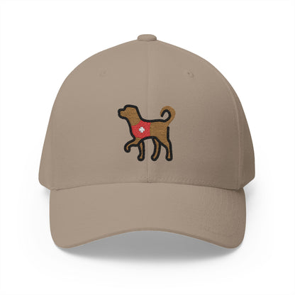 Service Dog Emoji Khaki Cap – Premium by Capmoji