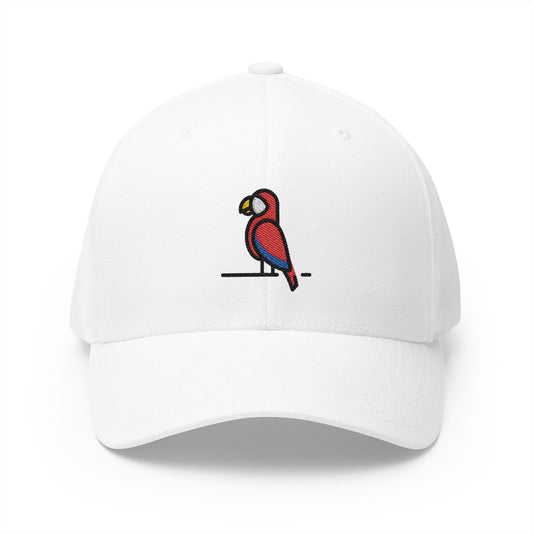 Parrot Emoji White Cap – Premium by Capmoji