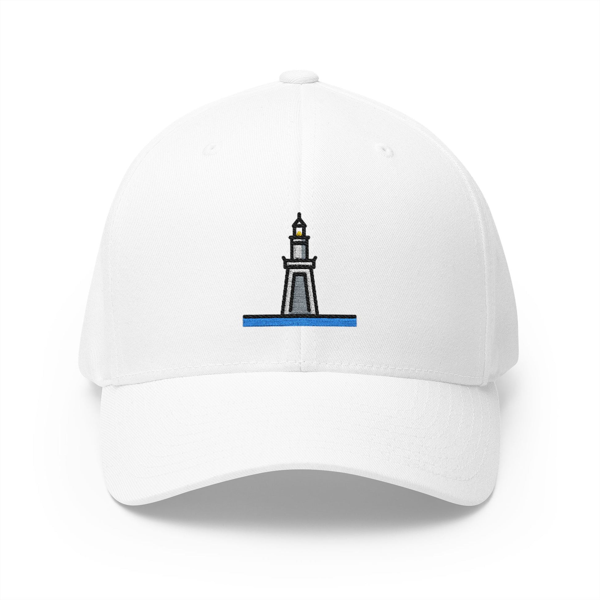 Lighthouse Of Alexandria Emoji White Cap – Premium by Capmoji