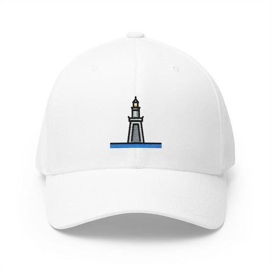 Lighthouse Of Alexandria Emoji White Cap – Premium by Capmoji