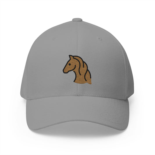 Horse Face Emoji Grey Cap – Premium by Capmoji
