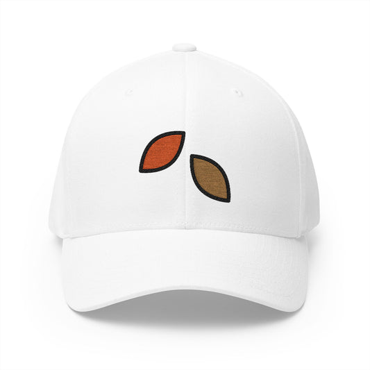Fallen Leaf Emoji White Cap – Premium by Capmoji