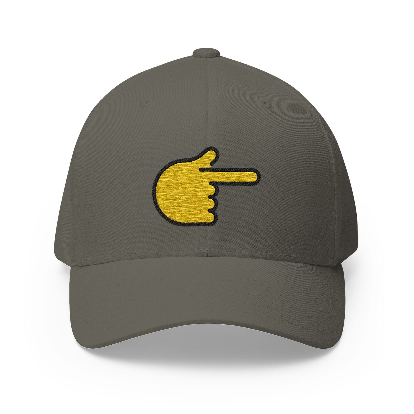Backhand Index Pointing Right Emoji Olive Cap – Premium by Capmoji