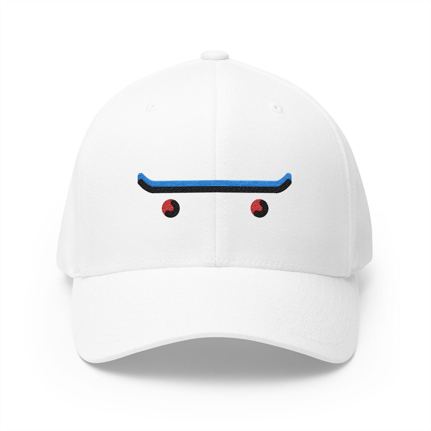 Skateboard Emoji White Cap – Premium by Capmoji