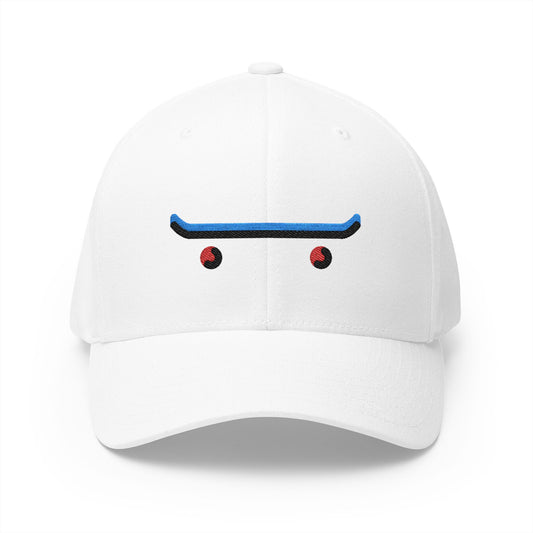 Skateboard Emoji White Cap – Premium by Capmoji