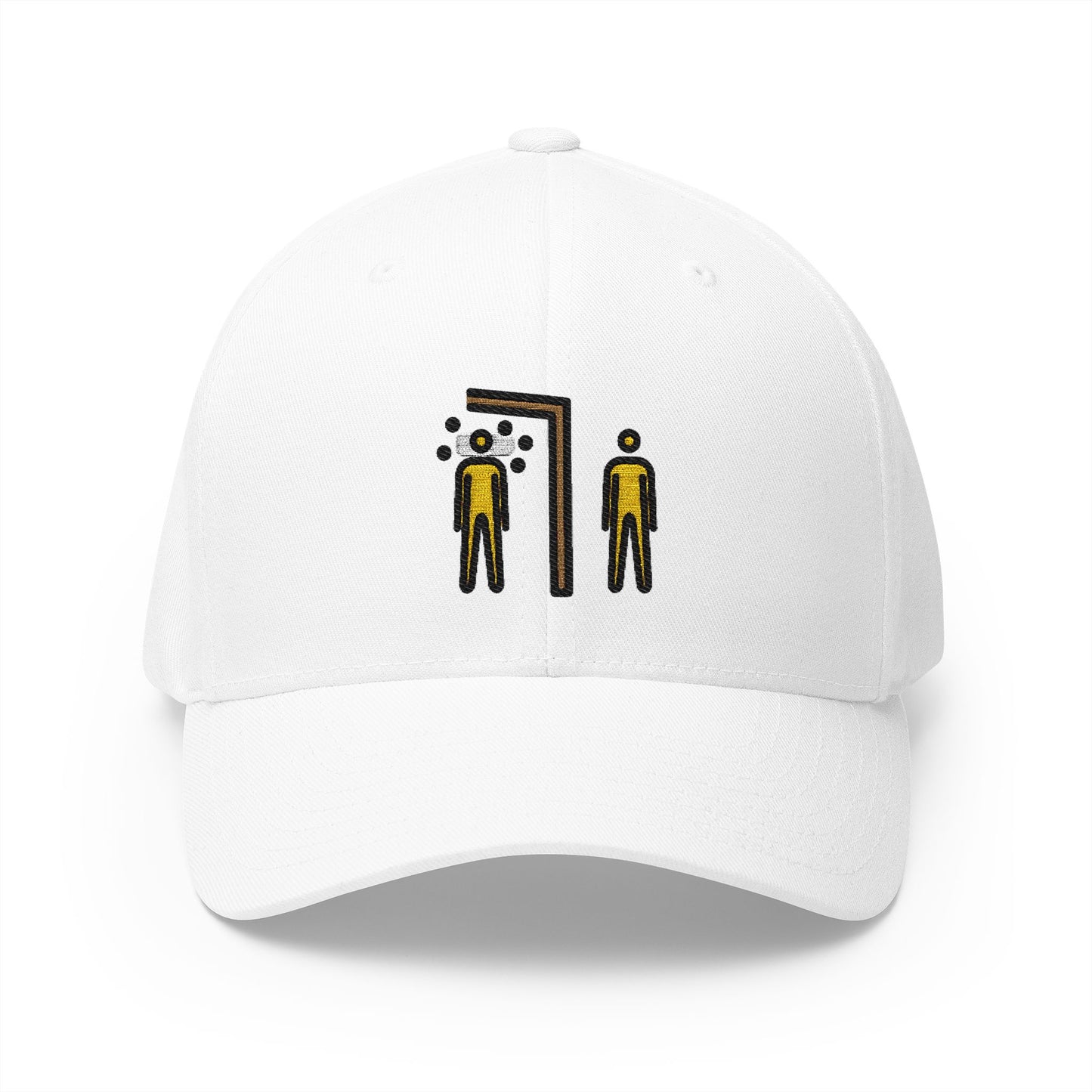 Quarantine Emoji White Cap – Premium by Capmoji