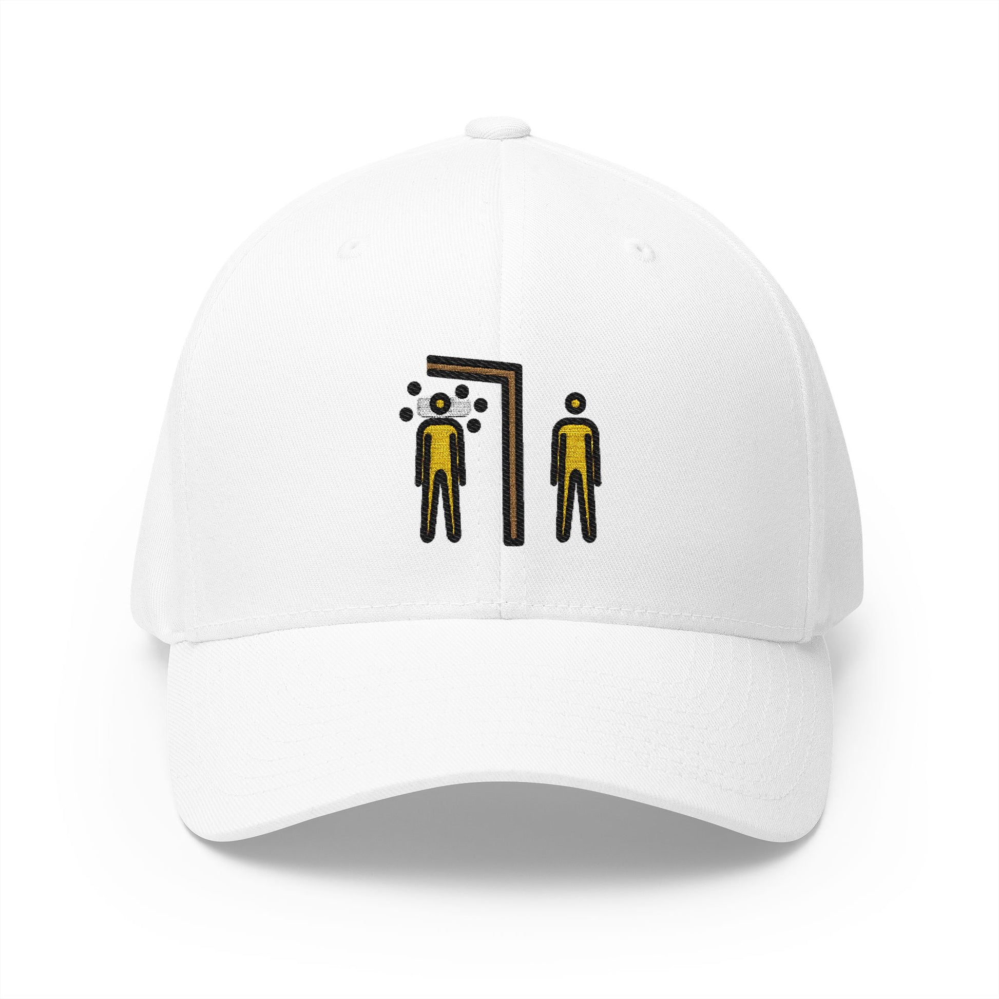 Quarantine Emoji White Cap – Premium by Capmoji