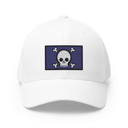 Pirate Flag Emoji White Cap – Premium by Capmoji