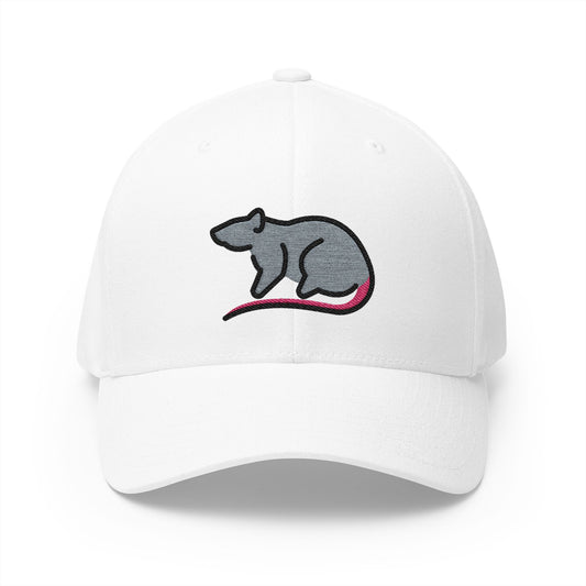 Rat Emoji White Cap – Premium by Capmoji