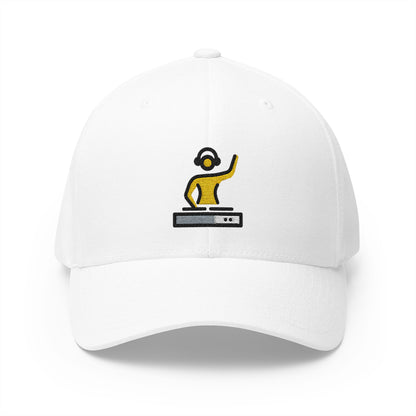 Dj Woman Emoji White Cap – Premium by Capmoji