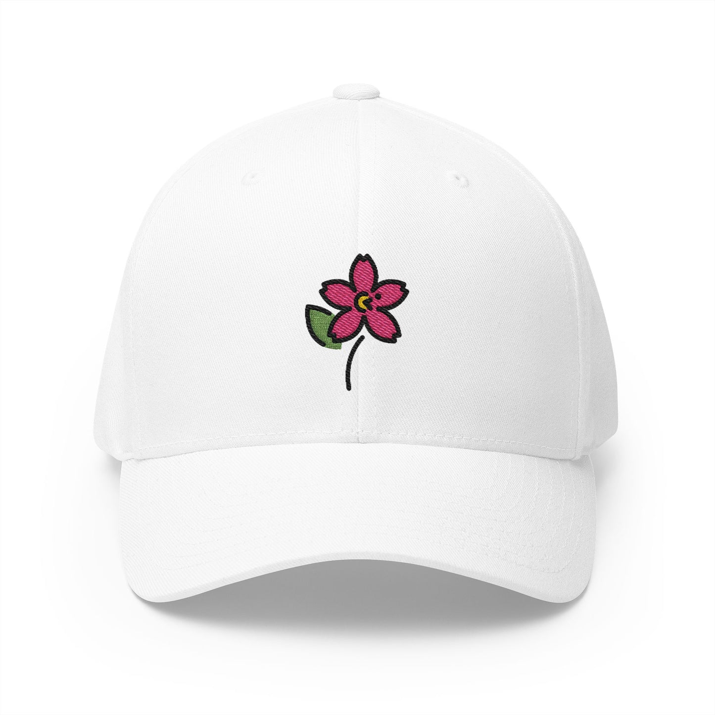 Cherry Blossom Emoji White Cap – Premium by Capmoji