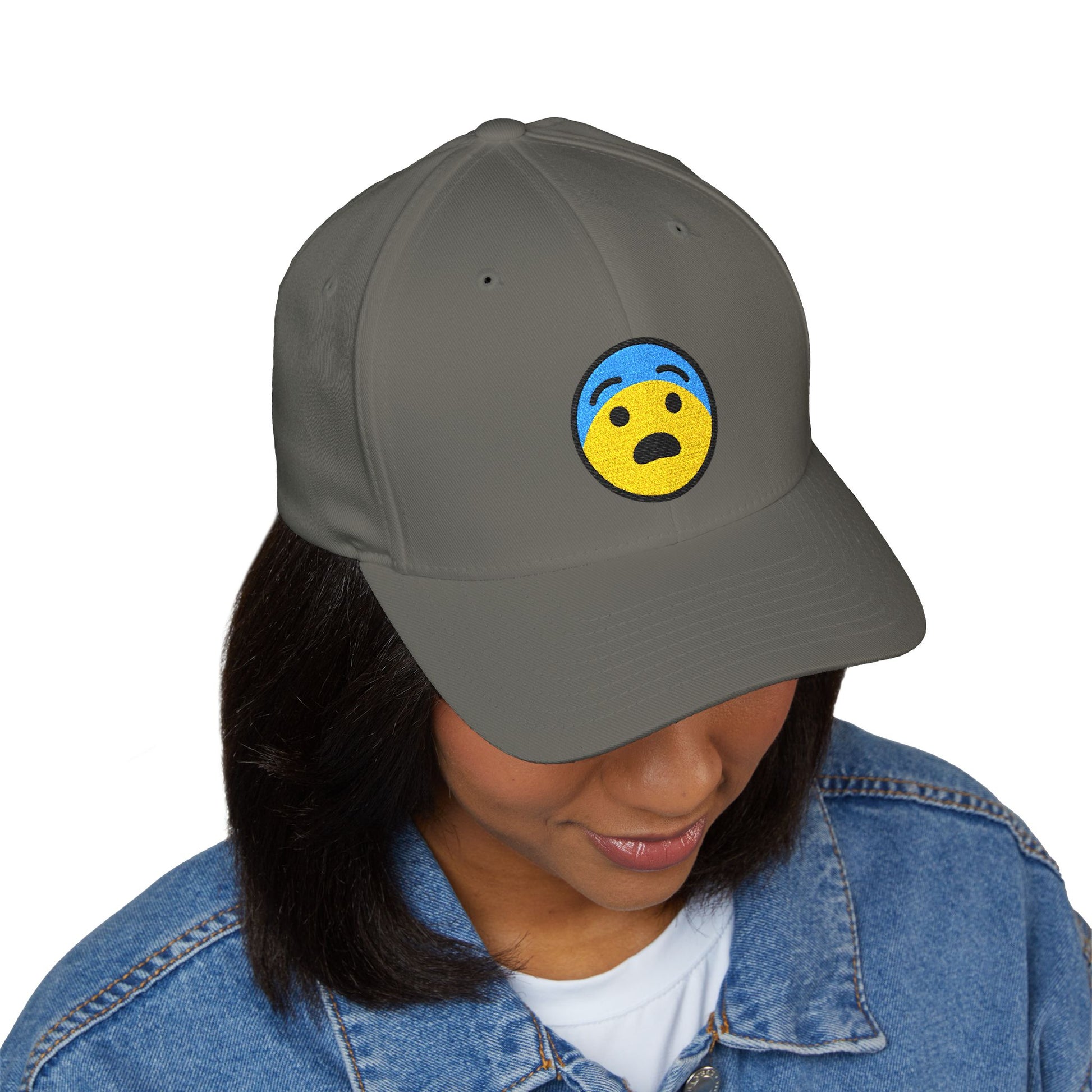 Fearful Face Emoji Cap – Premium by Capmoji