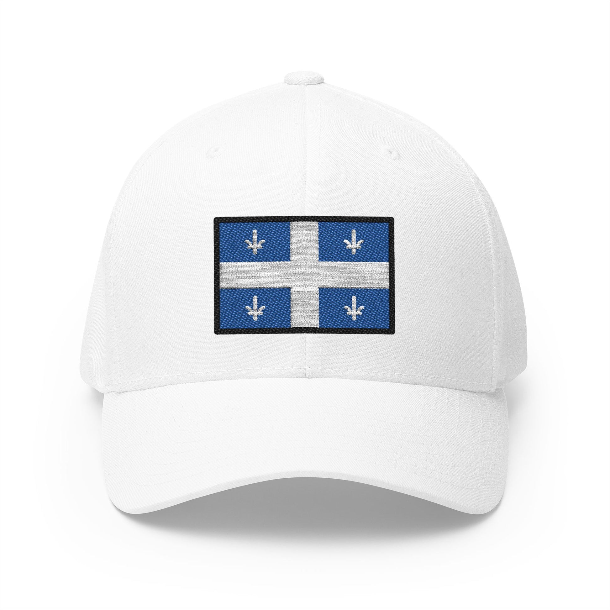 Quebec Flag Emoji White Cap – Premium by Capmoji