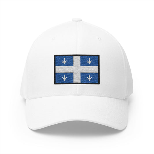 Quebec Flag Emoji White Cap – Premium by Capmoji