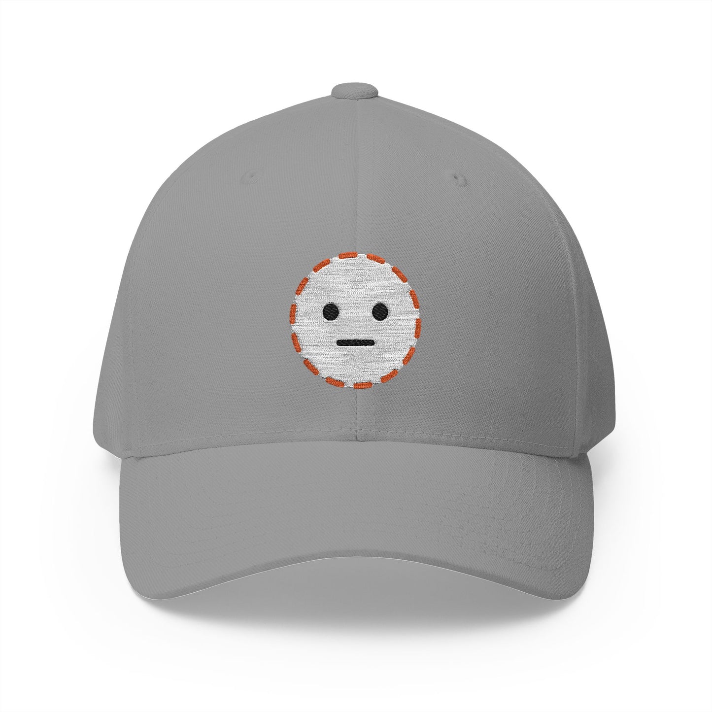 Dotted Line Face Emoji Grey Cap – Premium by Capmoji