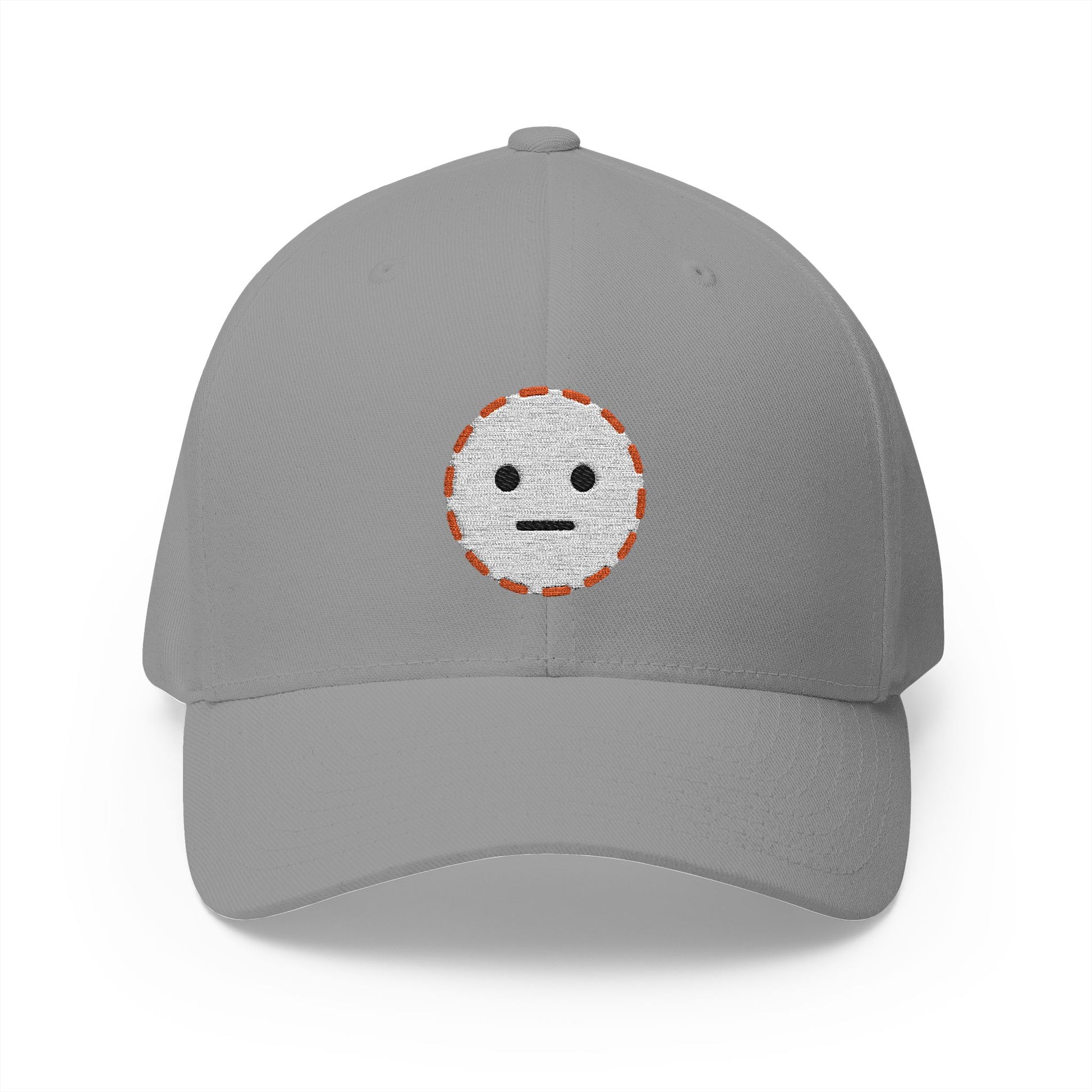 Dotted Line Face Emoji Grey Cap – Premium by Capmoji